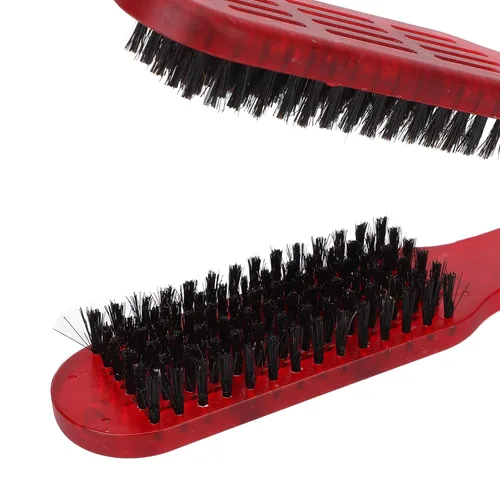 Vista 8 de Pinza para alisar el cabello, peine de doble cara para peinar el cabello rizado y ondulado, herramienta alisadora con cepillos dobles