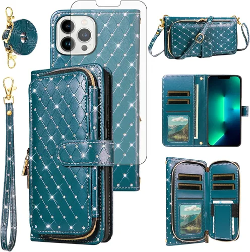 Vista 57 de Funda para teléfono iPhone 6 6S con cremallera y protector de pantalla con protector de pantalla, correa de cordón cruzado, ranura para iPhone 6 Six