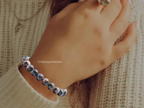 Vista 778 de Amazing Gemstone Crystal Bracelet for Women Men's Gifts - Protection Healing Crystal Bracelet - 8mm Gemstone Beaded Stretchable Bracelet Pulseras