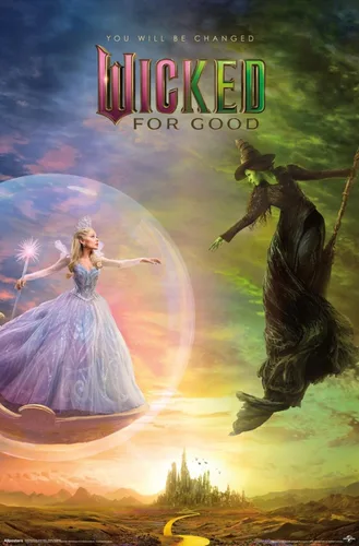 Vista 16 de Wicked: For Good (2025) - Póster de pared de una hoja de burbujas, 22.4 pulgadas de largo x 14.7 pulgadas de ancho, versión enmarcada de madera