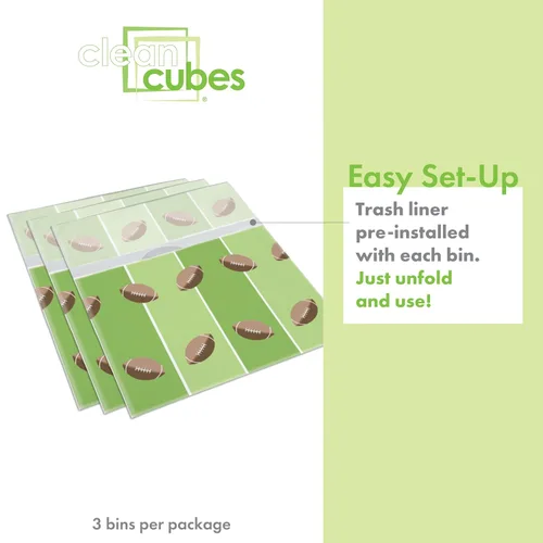 Vista 3 de Clean Cubes Botes de basura desechables de 13 galones, paquete de 3