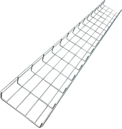 Vista 15 de Kable Kontrol Soporte de piso lateral de 2 pulgadas – Soporte de bandeja de cable de malla de alambre – Bandeja de malla de alambre Cesta de cables