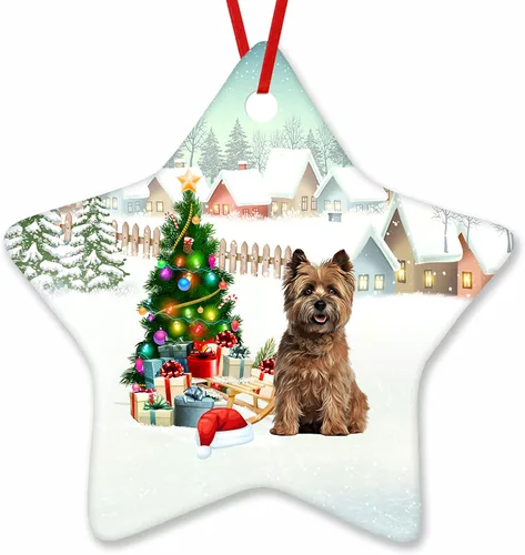 Vista 108 de Prezzy Airedale Terrier - Adorno para decoración de árbol de Navidad, regalos lindos para amantes de los perros, para familiares y amigos, nuevo