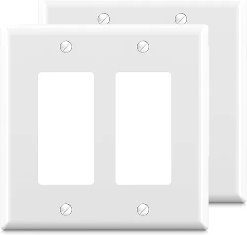 Vista 31 de ELEGRP Placa de pared decorativa para receptáculo, cubiertas decorativas de 1 gang de tamaño mediano, placas frontales de policarbonato irrompibles
