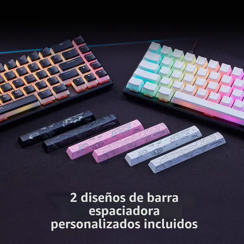 Vista 8 de HyperX Pudding Keycaps 2 - Juego completo de llaves - PBT - 112 teclas - Blanco