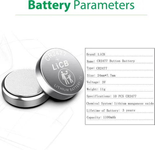 Vista 8 de LiCB CR2477 - Batería de litio de 3 V (paquete de 10)