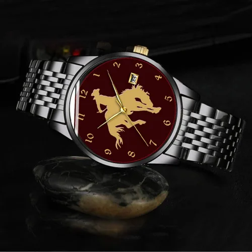 Vista 2 de Reloj único, reloj de correa de acero inoxidable negro para hombres, damas, parejas, niños y niñas, regalos para niñas, I Love Horses - Reloj