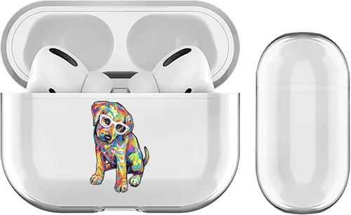 Vista 16 de Head Case Designs P.D. Moreno Basset Hound Dogs - Funda de cristal duro transparente compatible con funda de carga Apple AirPods Pro