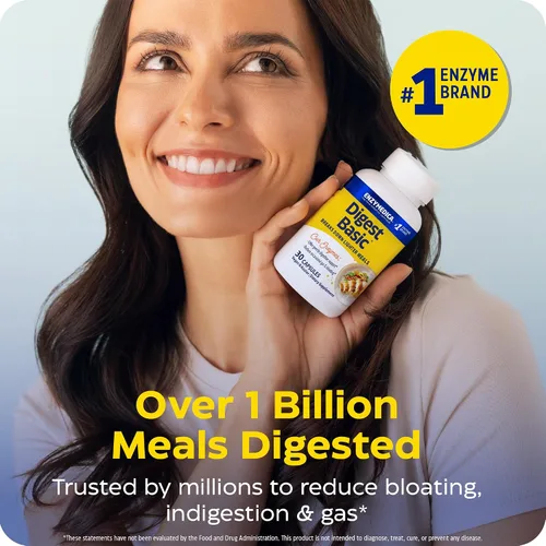 Vista 5 de Enzymedica Cápsulas básicas para digestión, 29050, 30, 1, 1 Digestive Enzyme Supplement for Women & Men, Enzyme Capsules for Digestion, Gut Health