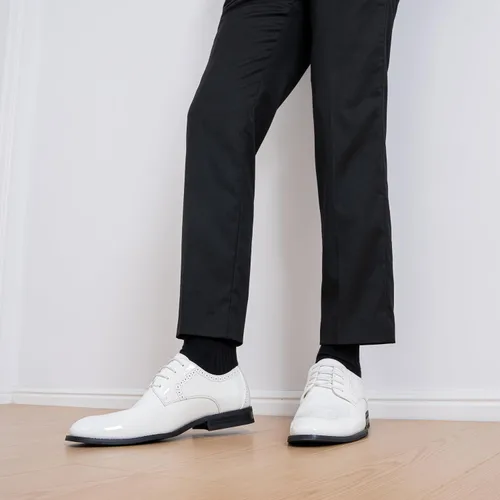 Vista 3 de Vostey - Zapatos de vestir para hombre, estilo clásico Wingtip Brogue para hombre, Oxfords