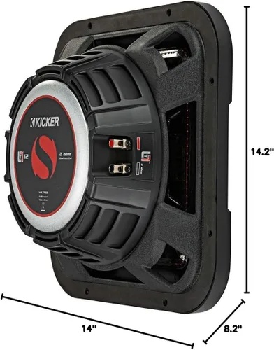 Vista 8 de Kicker 46L7T122 L7T L7-Thin - Subwoofer delgado de 12 pulgadas (30 cm), bobina de voz doble, 2 ohmios, 600 vatios