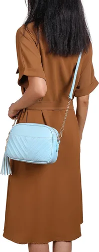 Vista 7 de lola mae Bolso bandolera acolchado, bolso de hombro de diseño moderno