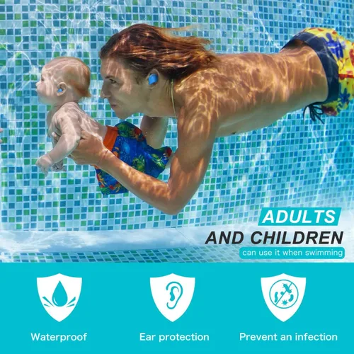 Vista 4 de Tapones para los oídos de natación-Tapones para los oídos de silicona para dormir