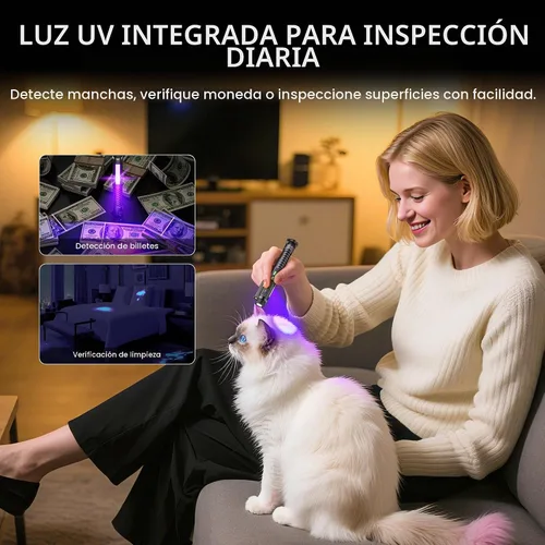 Vista 5 de Linterna EDC recargable, linterna pequeña de 800 lúmenes con clip magnético y base, linterna LED de 11 modos, rompedor de vidrio y abridor