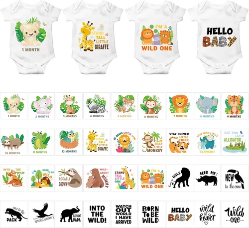 Vista 9 de Teling 36 calcomanías para planchar para baby shower, juegos de calcomanías de transferencia para planchar, parches de calcomanías de transferencia