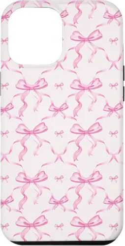 Vista 26 de Cintas y lazos estéticos rosas para iPhone 16 en estuche de acuarela