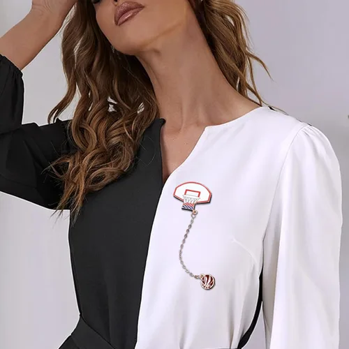 Vista 3 de Jewelry Making Pin Backs Frame Basketball Brooch Creative Design Brooch Funny Brooch Cartoon Badge Backing for