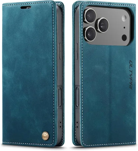 Vista 64 de QLTYPRI Para iPhone Air Case Wallet Con Tarjetero, Vintage PU Cuero Kickstand Cierre Magnético A Prueba De Golpes Folio Libro Funda Para IPhone 17