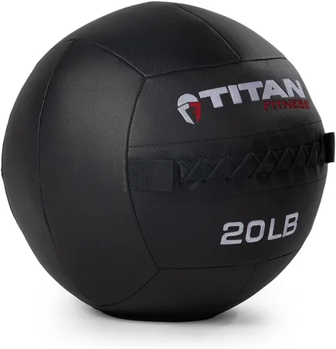 Vista 19 de Titan Fitness Soft Shell Medicine Wall Ball, Cross-Texture Grip