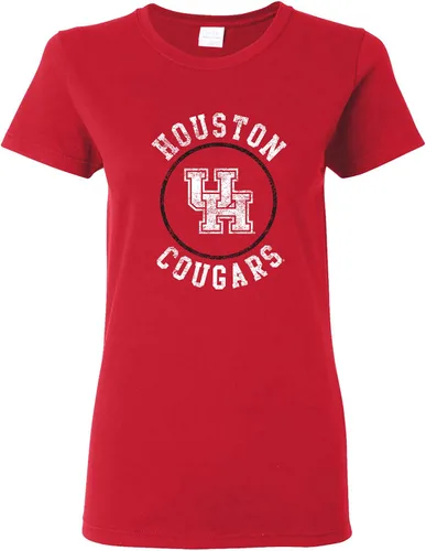 Vista 32 de NCAA - Camiseta para mujer, diseño de círculo envejecido, color del equipo, universidad