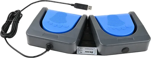 Vista 7 de iKKEGOL Control de montaje de pedal de doble interruptor de pie USB mejorado, programa de interruptor de pie de 2 teclas, teclado de computadora