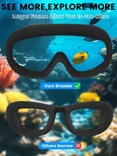 Vista 5 de Paquete de 2 gafas de natación de visión amplia, antiempañamiento y con correa de tela de comodidad UV, sin fugas, para adultos, hombres, mujeres
