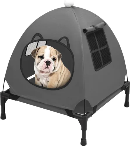 Vista 9 de Pozico Cama elevada para mascotas con malla transpirable para gatos y perros pequeños, cuna refrescante elevada para cachorros y gatitos, 18.9 x