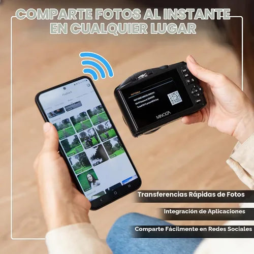 Vista 6 de Minolta MND55 64MP 4K Ultra HD Wi-Fi Cámara Digital - Negro
