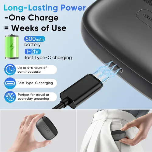 Vista 6 de Cortaúñas eléctrico con luz LED y almacenamiento de uñas, recortadora inteligente recargable de uñas y uñas de los pies para personas mayores