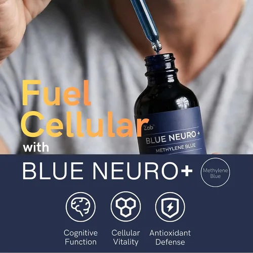 Vista 8 de ZAB Suplemento de gotas azul de metileno grado USP 1% para humanos, grado farmacéutico azul metileno 10 mg por porción, para memoria, enfoque