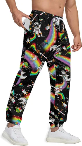 Vista 2 de Pantalones deportivos casuales para hombre, pantalones deportivos de entrenamiento con bolsillos