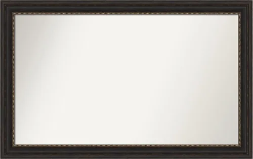Vista 427 de Amanti Art Espejo de pared personalizado no biselado (25 x 25 pulgadas), marco de bronce acentuado, varios tamaños personalizados, espejo de baño