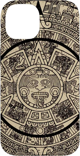 Vista 4 de Funda para iPhone 16 Mexican Aztec Sun Stone Maya Calendar VII