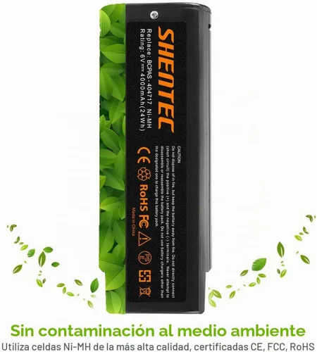 Vista 7 de Shentec Paquete de 2 baterías Ni-MH de 4000mAh 6V compatibles con Paslode