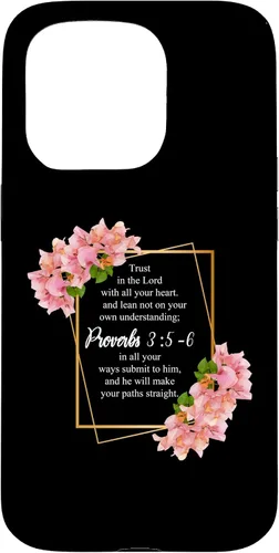 Vista 14 de iPhone 12 Pro Max Proverbios 3:5-6 Versículo de la Biblia Religioso Cristiano Hombres y Mujeres Caso