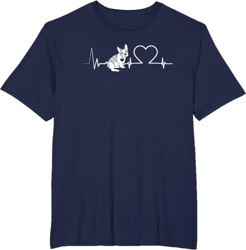 Vista 18 de Heartbeat Bulldog francés Camiseta de propietario de perros Frenchie, Negro