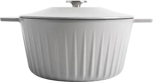 Vista 9 de Martha Stewart Gatwick Enameled Cast Iron Braiser with Lid, 3.5-Quart Braiser Pan for Stovetop & Oven, Cast Iron Braising Pan, Blue