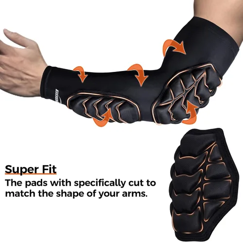 Vista 5 de COOLOMG Almohadillas acolchadas para el antebrazo del codo, soporte de protección para baloncesto, voleibol, 1 par