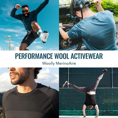 Vista 4 de Premium Wicking Merino Wool Workout Boxer Brief