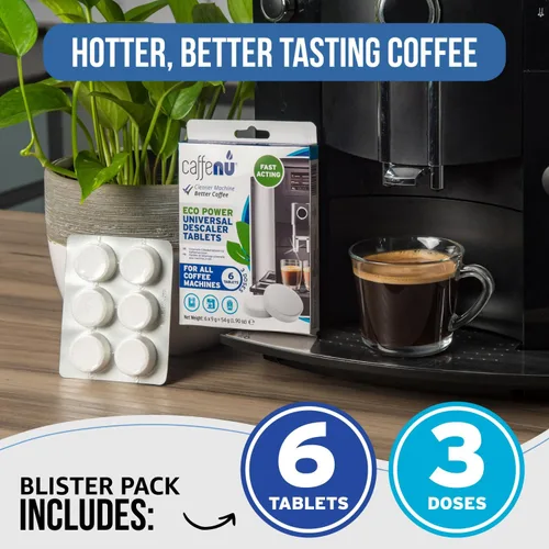 Vista 5 de Caffenu Paquete de 6 tabletas descalcificadoras para máquina de café. Compatible con Jura, Mellita, Siemens, Phillips y Saeco. Elimina la cal