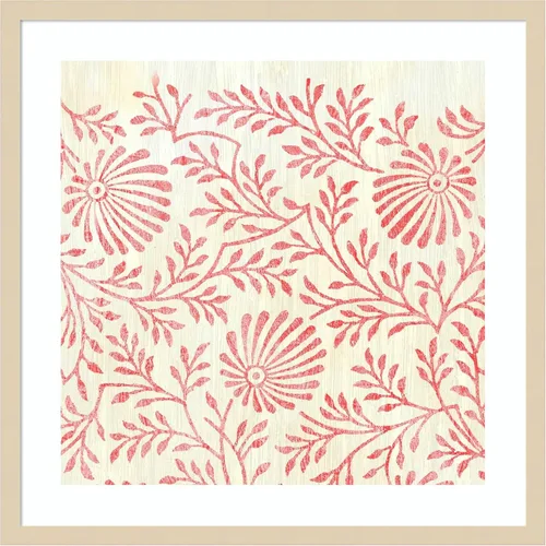 Vista 12 de Amanti Art Lienzo decorativo para pared enmarcado de 24 x 24 pulgadas, patrones desgastados en rojo VII por June Erica Vess, arte de pared