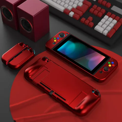 Vista 38 de PlayVital AlterGrips Ergonomic Grips Cover for Nintendo Switch, [2 Design] Interchangeable Comfort Dockable Protective Case with Screen Protector &