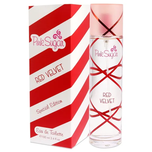 Vista 4 de Pink Sugar Red Velvet Perfume for Women, Eau de Toilette, Body Mist, Sweet and Fruity Long-Lasting Scent, Notes of Floral, Strawberry, and Caramel