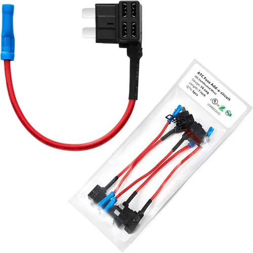 Vista 5 de Chanzon 5 piezas 12 awg Adaptador de llave de fusible de circuito adicional ATC/ATO/Soporte de fusible estándar para 35A Automotriz Coche Motocicleta