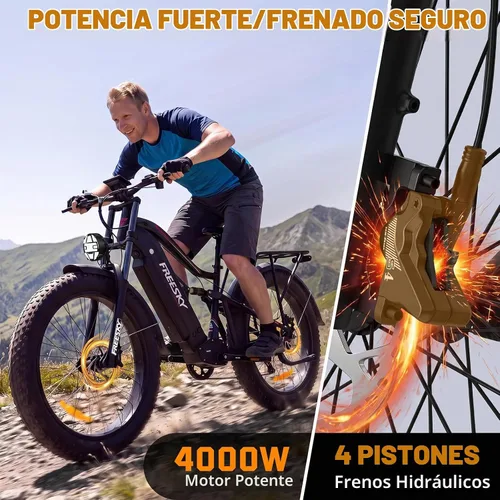 Vista 7 de FREESKY Bicicleta eléctrica para adultos, motor BAFANG de 4000W, batería LG Negro clásico