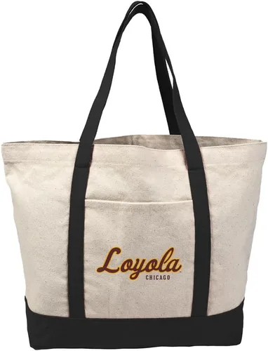 Vista 310 de Campus Lab Bolsa de lona con logotipo primario colegiado con bolsillo externo, bolsa de hombro reutilizable para ir de compras, playa Águilas A&m