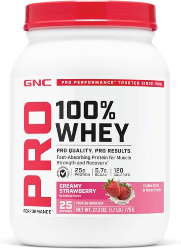 Vista 11 de GNC Pro Performance 100% Proteína de Suero en Polvo 2.0, Absorción Rápida para Fuerza Muscular y Recuperación, Chocolate, 25 Porciones