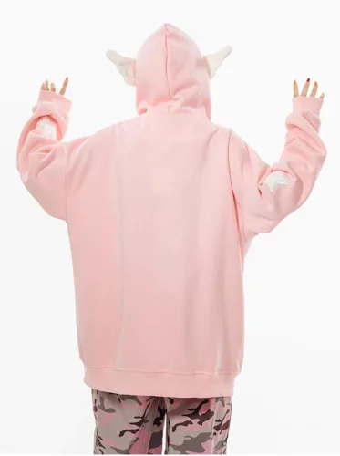 Vista 6 de grhaat Kawaii Angel Wings Star Sudadera con capucha Y2k Anime japonés cremallera Harajuku Casual Sudadera Cutecore Diseñador Streetwear