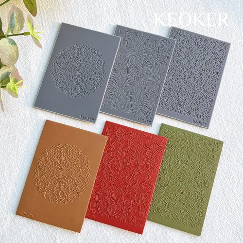 Vista 5 de KEOKER Juego de sábanas con textura de arcilla polimérica, moldes de aretes de arcilla para aretes, funciona con cortador de arcilla polimérica