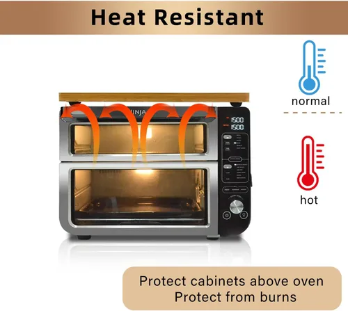 Vista 3 de Tabla de cortar de bambú compatible con horno doble Ninja DCT401 DCT402 DCT451, tabla de cortar resistente al calor para horno tostador